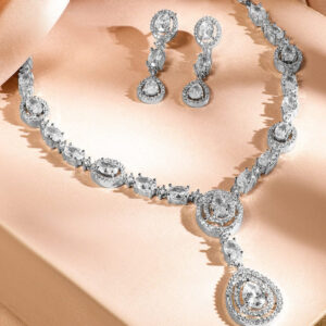 Artificial Jewellery Rhodium-Plated AAA Cubic Zirconia