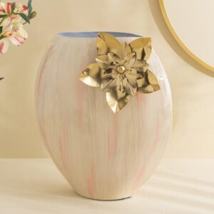 Wood Touch with metal Flower Jar