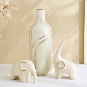 Glass Finish With brass touch set vas