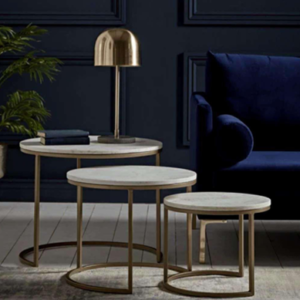 Nesting Table Set Three With Wood Top